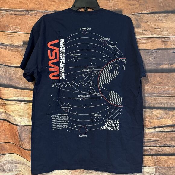 NASA Solar System Missions Large T-Shirt Navy Blue OSIRIS-REx Artemis DSCOVR - Picture 1 of 6